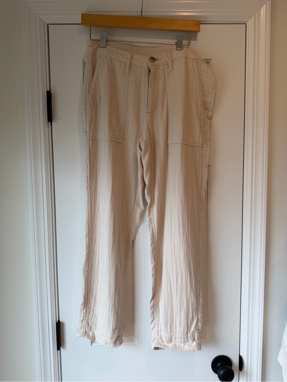 Old Navy Beige Women Linen Cargo Pants